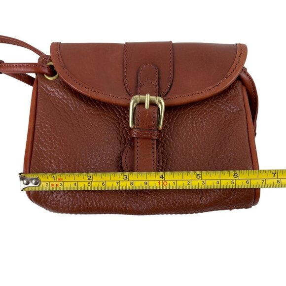 Vintage Liz Claiborne Brown Leather Crossbody Bag Buckle & Adjustable Strap - Picture 14 of 16
